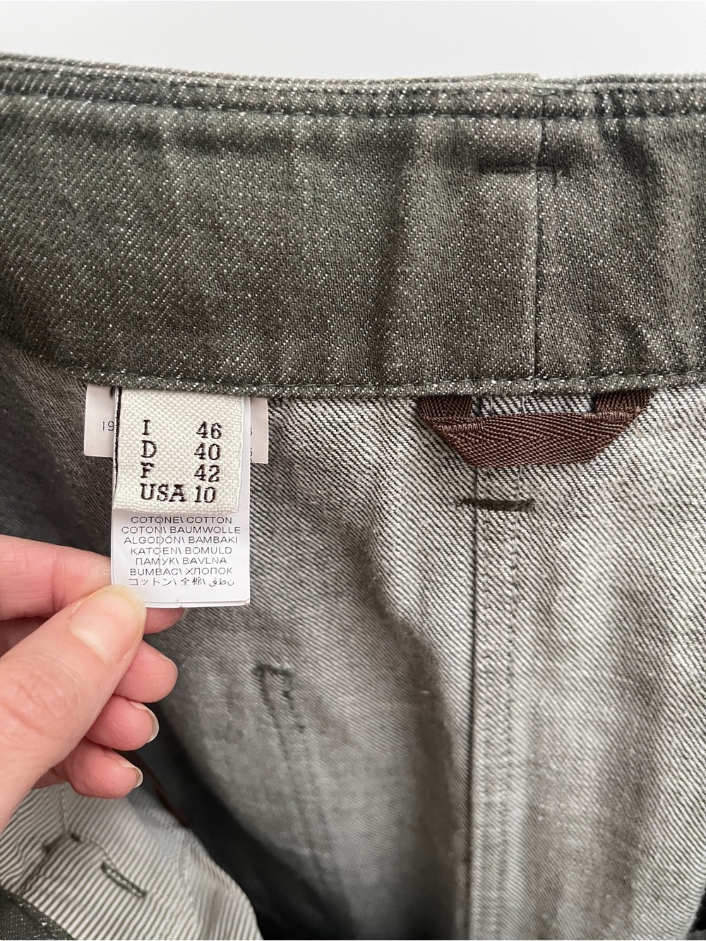 Brunello Cucinelli belted pull on pant 10 waist belt cotton twill denim timeless - Picture 5 of 9